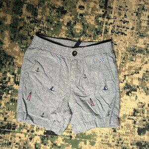Janie and Jack Light Blue Embroidered Shorts